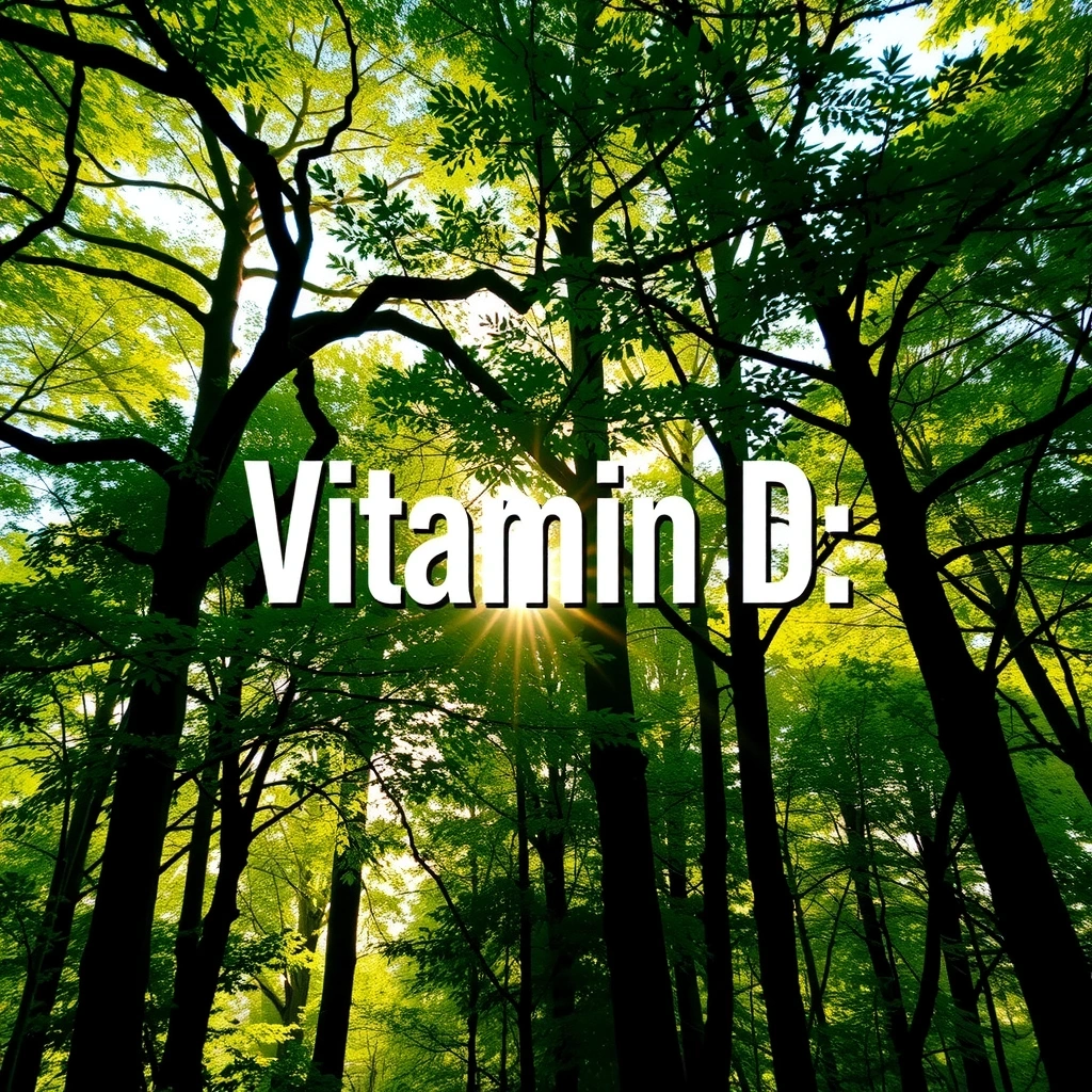 Soare strălucind printre copaci, simbolizând vitamina D